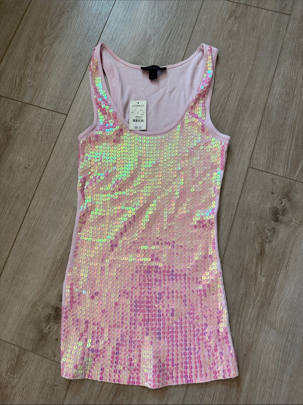 Express Pink Sequin Tank Top